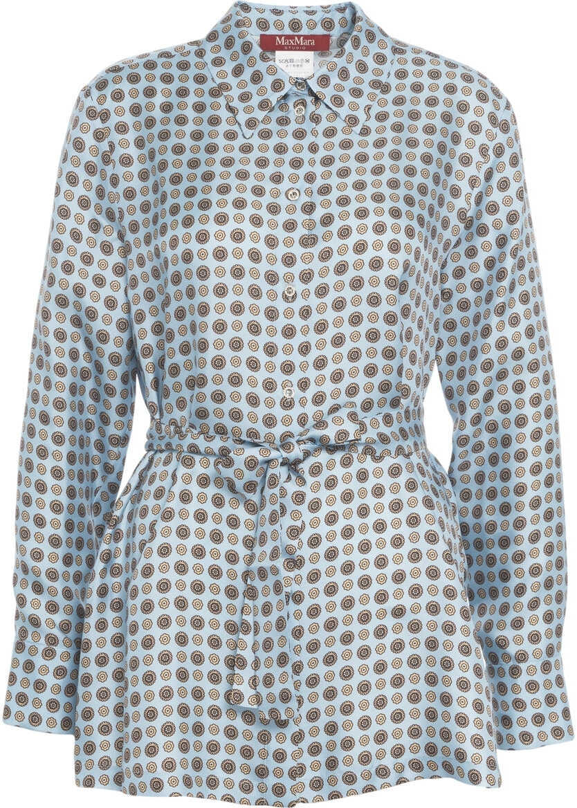 Bluze Max Mara Blouse with waist belt Boccale Blue Femei (BM 19453190) 2