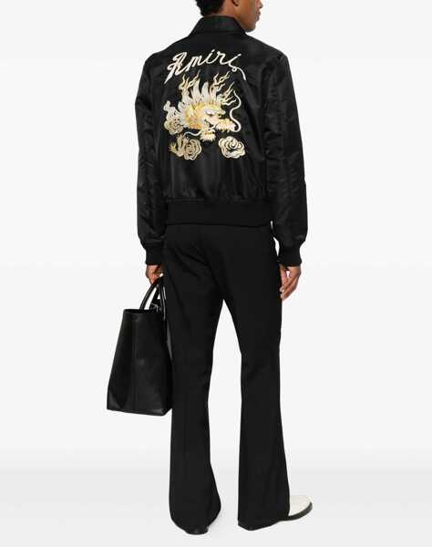 Bomber jacket AMIRI Club Amiri Satin Bomber Jacket BLACK Barbati (BM 19453250) 2