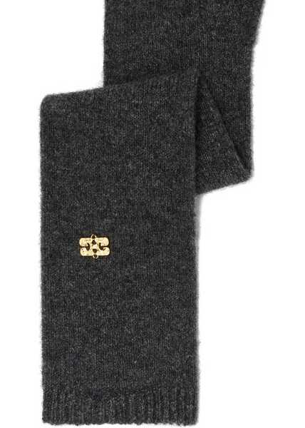 Manusi Ganni Wool Gloves. CHARCOAL Femei (BM 19456652) 2