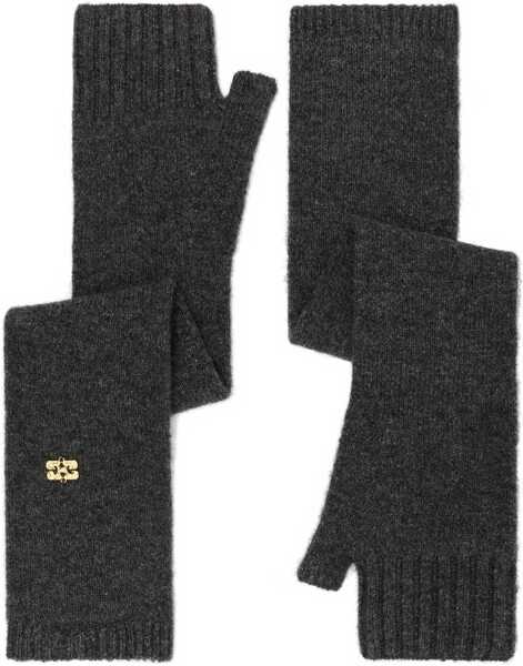 Manusi Ganni Wool Gloves. CHARCOAL Femei (BM 19456652) 1