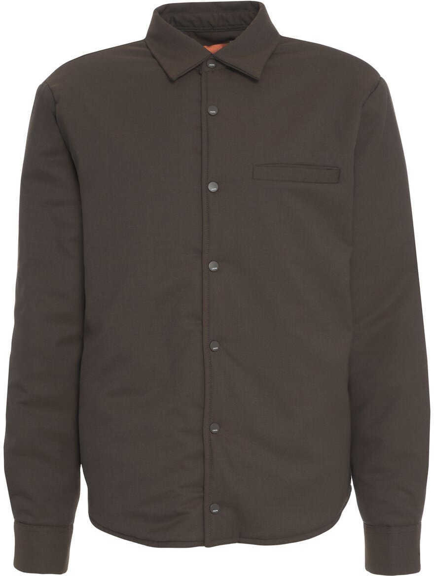 Jachete Cruna Padded overshirt Brown Barbati (BM 19456931) 2