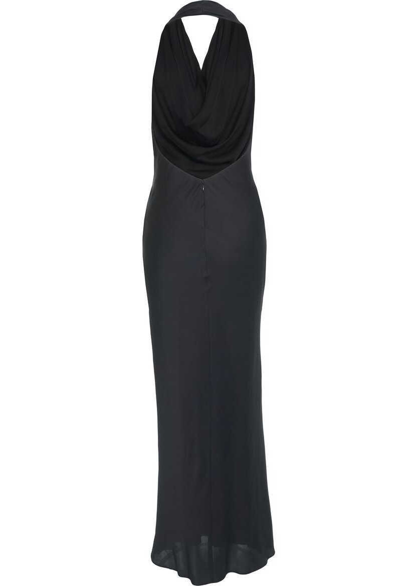 Rochii lungi STAUD Draped maxi dress Black Femei (BM 19456937) 3