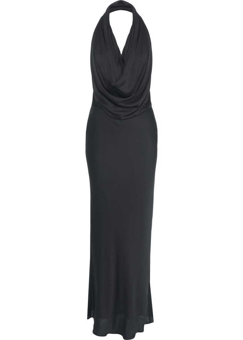 Rochii lungi STAUD Draped maxi dress Black Femei (BM 19456937) 1