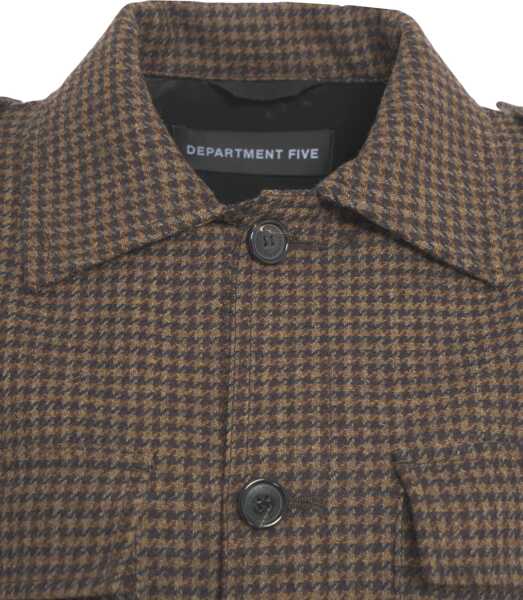 Jachete Department Five Jacket with houndstooth pattern Brown Femei (BM 19456940) 4
