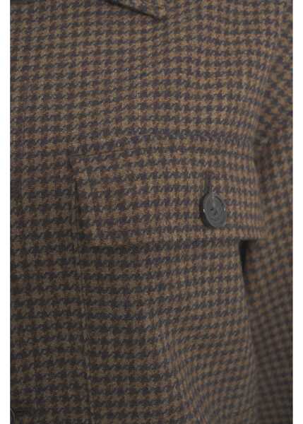 Jachete Department Five Jacket with houndstooth pattern Brown Femei (BM 19456940) 5
