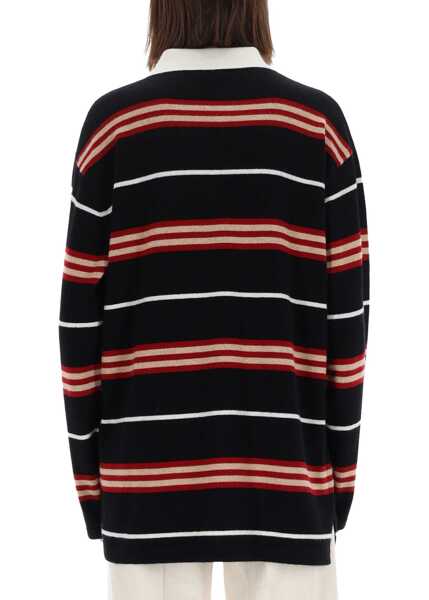 Tricouri Polo GUEST IN RESIDENCE Striped Rugby Polo Shirt BLACK Femei (BM 19457006) 3