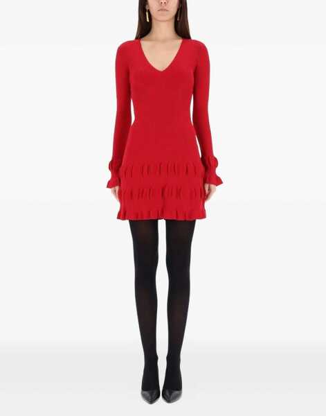 Rochii casual MOSCHINO JEANS Mini Dress With Ruffles RED Femei (BM 19457156) 2