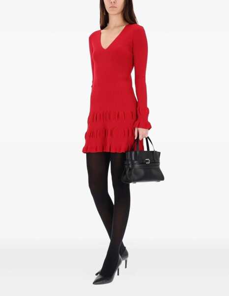 Rochii casual MOSCHINO JEANS Mini Dress With Ruffles RED Femei (BM 19457156) 3