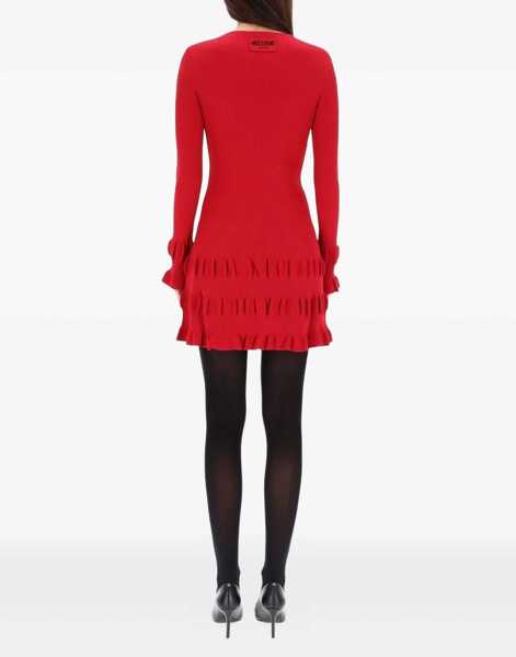 Rochii casual MOSCHINO JEANS Mini Dress With Ruffles RED Femei (BM 19457156) 4