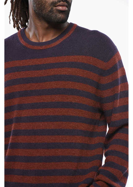 Pulovere Paul Smith Ps Two-Tone Striped Crew-Neck Sweater Brown Barbati (BM 19457555) 3