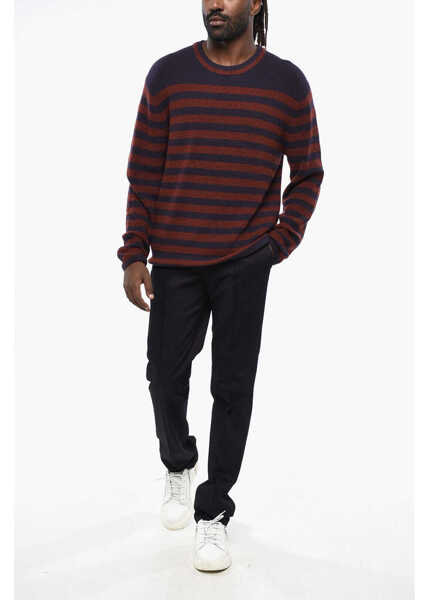 Pulovere Paul Smith Ps Two-Tone Striped Crew-Neck Sweater Brown Barbati (BM 19457555) 4