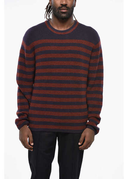 Pulovere Paul Smith Ps Two-Tone Striped Crew-Neck Sweater Brown Barbati (BM 19457555) 1