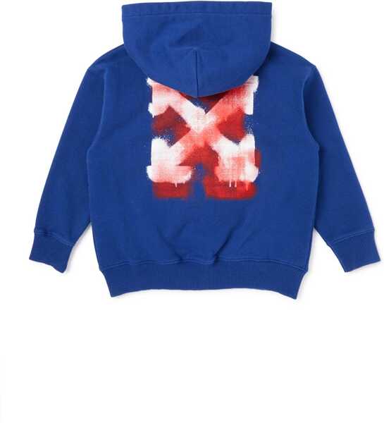 Hanorace Off-White Sweatshirt With Graffiti Logo BLUE Fete (BM 19463594) 2