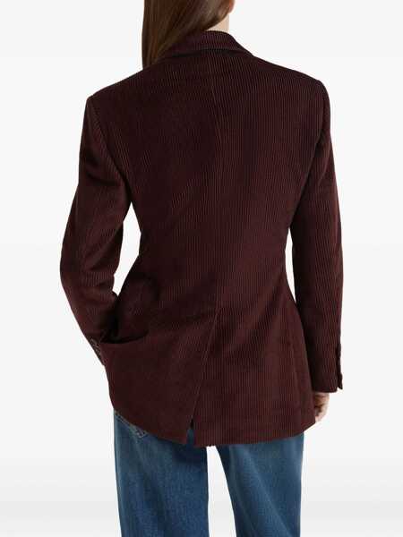 Jachete Brunello Cucinelli Corduroy cotton Jacket RED WINE Femei (BM 19464068) 5