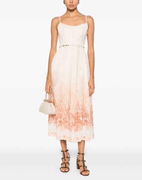 Rochii lungi ZIMMERMANN Wanderlust Corset Midi Dress CORAL-TOILE Femei (BM 19464071) 2