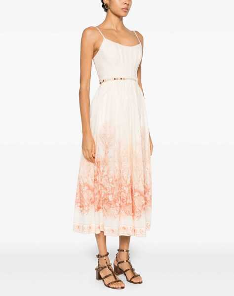 Rochii lungi ZIMMERMANN Wanderlust Corset Midi Dress CORAL-TOILE Femei (BM 19464071) 3