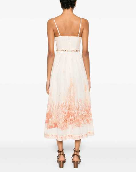 Rochii lungi ZIMMERMANN Wanderlust Corset Midi Dress CORAL-TOILE Femei (BM 19464071) 4