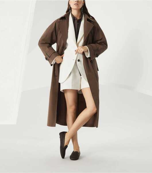 Camasi casual Brunello Cucinelli Sleeveless Shirt CHOCOLATE Femei (BM 19464074) 2