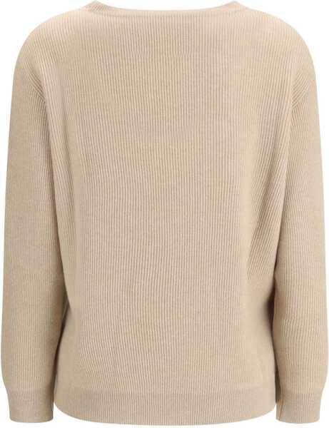 Pulovere Brunello Cucinelli Crew-neck Sweater SABBIA Femei (BM 19464077) 2