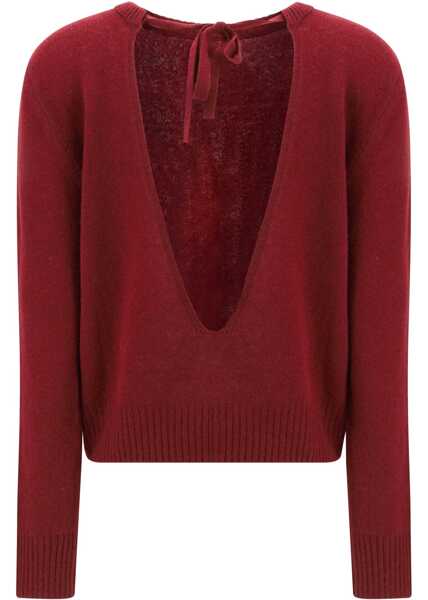 Pulovere Marni Long-sleeved crewneck Sweater BURGUNDY Femei (BM 19464083) 2