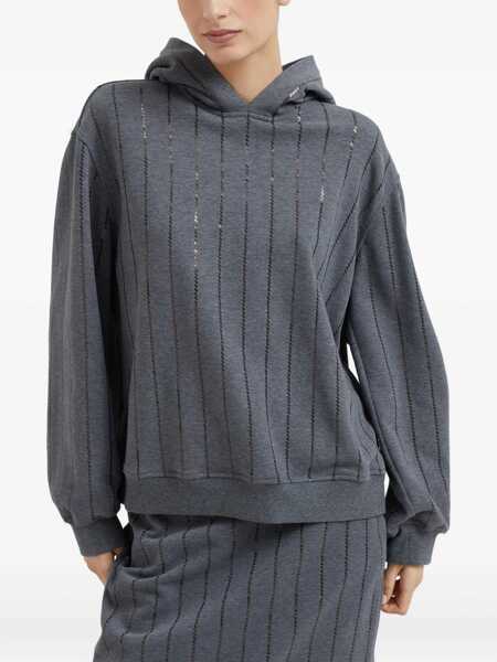Pulovere casual Brunello Cucinelli Cotton Sweatshirt GRIGIO SCURO Femei (BM 19464089) 3