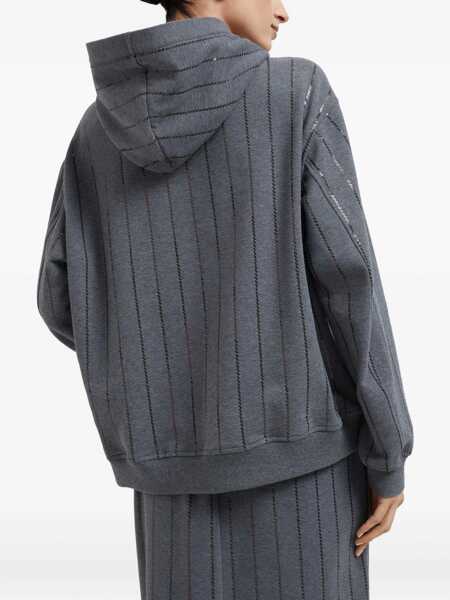 Pulovere casual Brunello Cucinelli Cotton Sweatshirt GRIGIO SCURO Femei (BM 19464089) 4