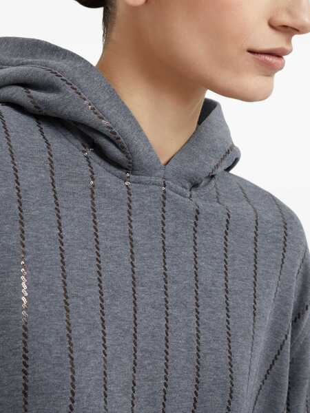 Pulovere casual Brunello Cucinelli Cotton Sweatshirt GRIGIO SCURO Femei (BM 19464089) 5