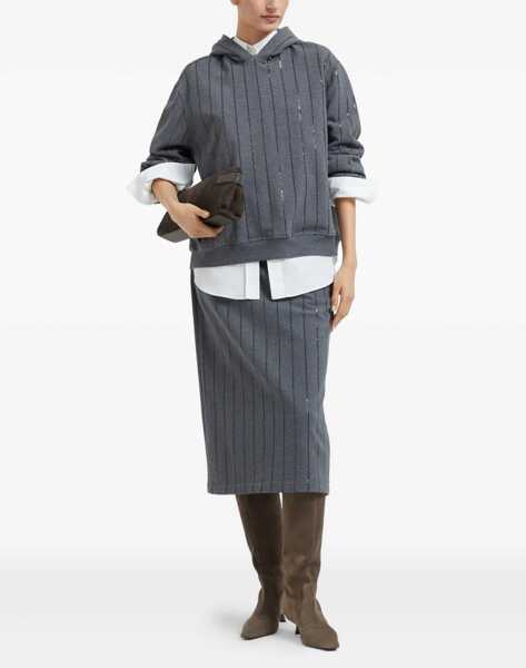 Fuste Brunello Cucinelli Pencil Skirt GRIGIO SCURO Femei (BM 19464356) 2