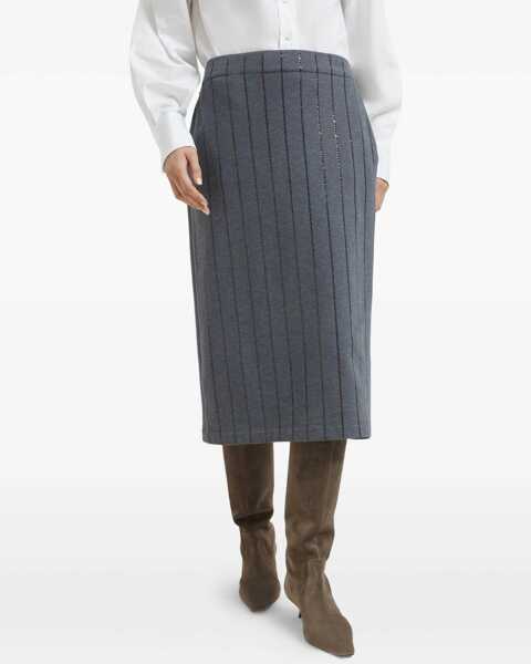 Fuste Brunello Cucinelli Pencil Skirt GRIGIO SCURO Femei (BM 19464356) 3