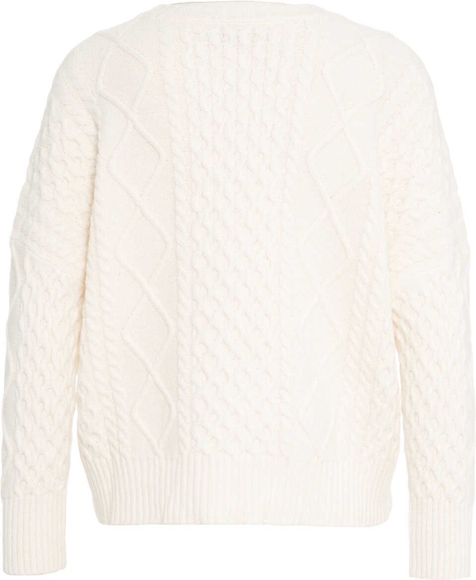 Pulovere Kaos Sweater with cable knit pattern Beige Femei (BM 19475156) 3