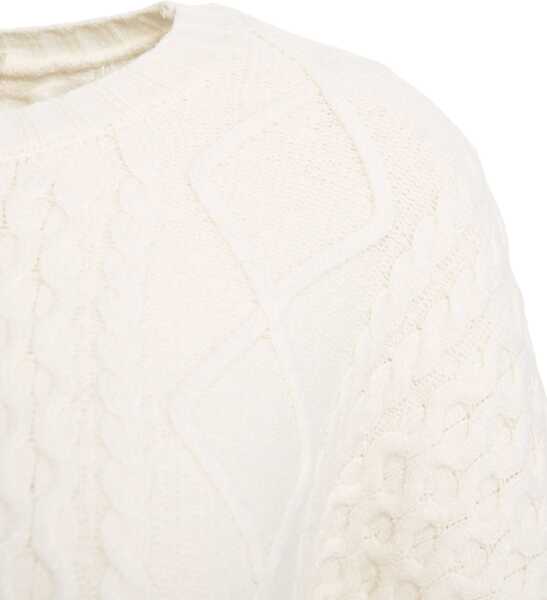 Pulovere Kaos Sweater with cable knit pattern Beige Femei (BM 19475156) 4