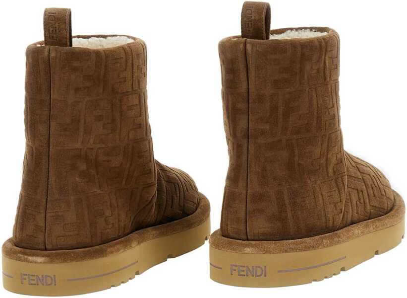 Bocanci casual Fendi Suede Leather Ankle Boots with embossed FF motif TABACCOLATTE Barbati (BM 19475237) 2