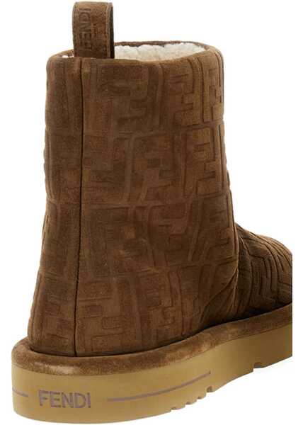 Bocanci casual Fendi Suede Leather Ankle Boots with embossed FF motif TABACCOLATTE Barbati (BM 19475237) 3