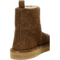 Bocanci casual pentru Barbati - Bocanci casual Fendi Suede Leather Ankle Boots with embossed FF motif TABACCOLATTE Barbati (BM 19475237) - B-mall.ro