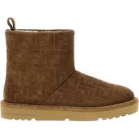 Bocanci casual Suede Leather Ankle Boots with embossed FF motif Barbati