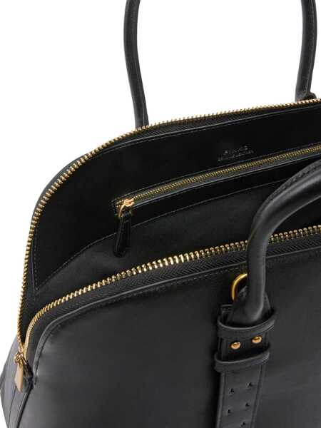 Genti de umar Pinko Escape Bag maxi leather bowling Bag NERO LIMOUSINE - MATT GOLD Femei (BM 19475252) 4