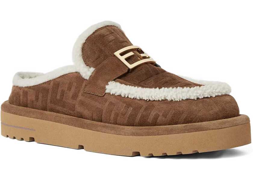 Sandale Fendi Aprs Chic sheepskin Mules TABACCOLATTE Femei (BM 19475324) 2