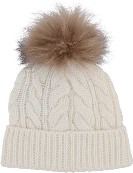 Caciuli Moncler Grenoble Beanie With Pom-Pom WHITE Femei (BM 19475438) 2