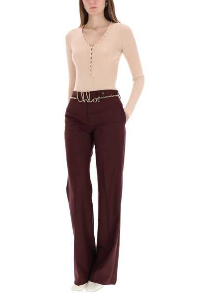 Bluze Chloe Ribbed Knit With Buttons PINK Femei (BM 19475507) 2