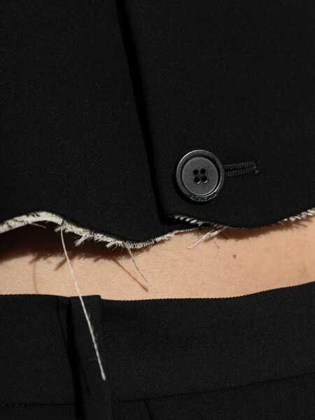 Sacouri office Balenciaga Single Breasted Cut Off Jacket BLACK Femei (BM 19475555) 5