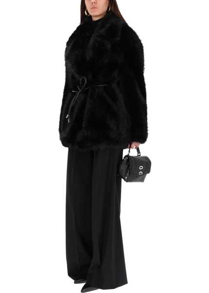 Trenciuri SPORTMAX Rosaria Jacket In Ecofur BLACK Femei (BM 19475666) 2