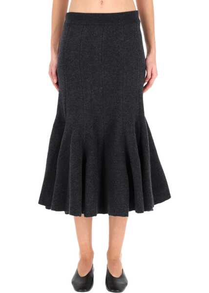 Fuste casual Bottega Veneta Cashmere Midi Skirt GREY Femei (BM 19475708) 1
