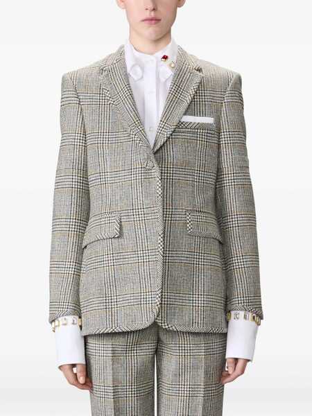 Sacouri Thom Browne Prince of Wales wool Blazer BLK/WHT Femei (BM 19476206) 3