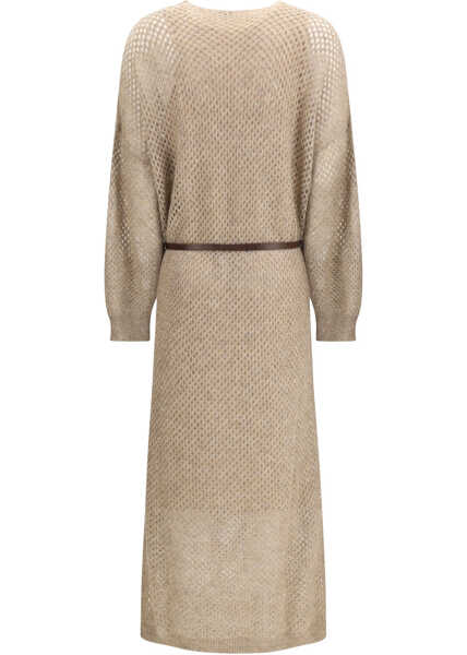 Rochii Brunello Cucinelli Perforated knit Dressss BROWN CALDO Femei (BM 19476239) 2