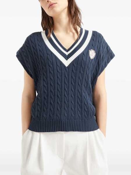 Veste casual Brunello Cucinelli Aran-patterned Vest BLU FREDDOPANAMA Femei (BM 19476260) 3