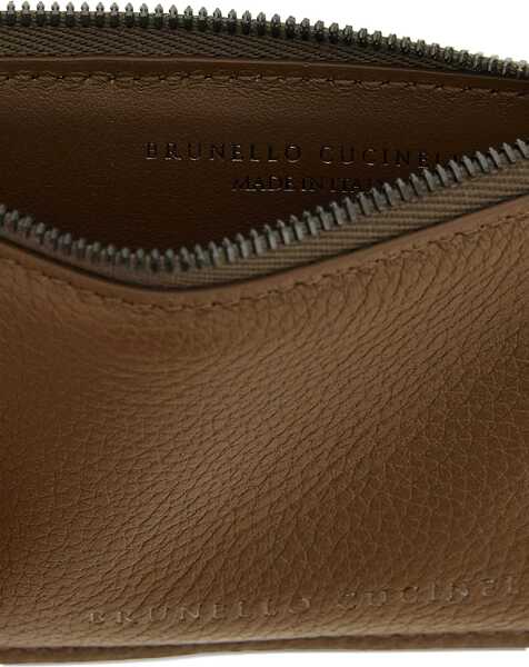 Portofele Brunello Cucinelli Leather Card Holder with grain and Shiny Zipper Pull TAWNY Femei (BM 19476326) 3
