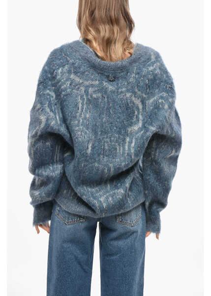 Pulovere GENNY Oversized V-Neck Sweater Blue Femei (BM 19476398) 3