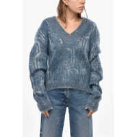 Pulovere Oversized V-Neck Sweater Femei