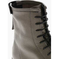 Incaltaminte Woolrich Dama - Botine Woolrich Textured Letaher Combat Boots With Contrasting Sole Brown Femei (BM 19476404) - B-mall.ro