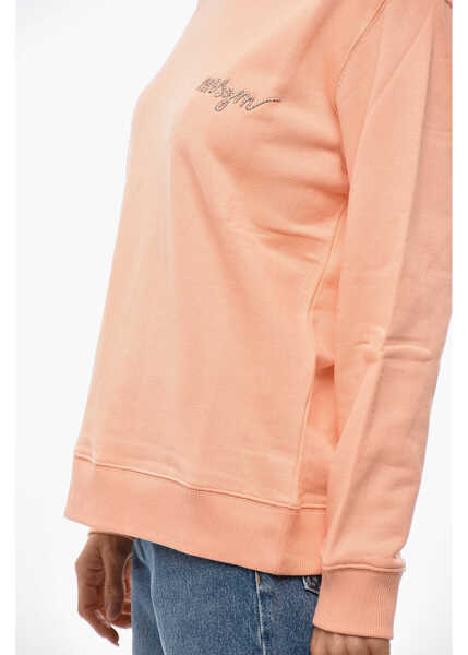 Bluze de trening MSGM Cotton Crew-Neck Sweatshirt With Embroidery Logo Orange Femei (BM 19476440) 2